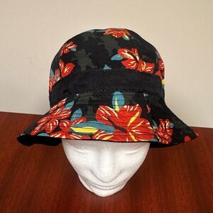 Grizzly Griptape Floral Bucket Hat Men's Flowers Black Red Skate Beach
